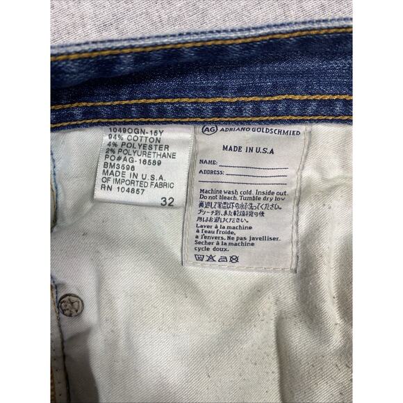 AG Adriano Goldschmied Jeans Men Tag 32 Actual 33x26.5 Blue Protege Straight USA - Picture 9 of 15
